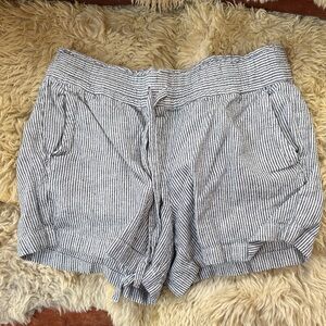 LOFT Striped Drawstring Women’s Shorts - Blue/White